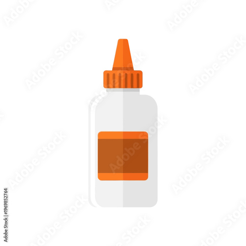 Glue bottle with orange cap.