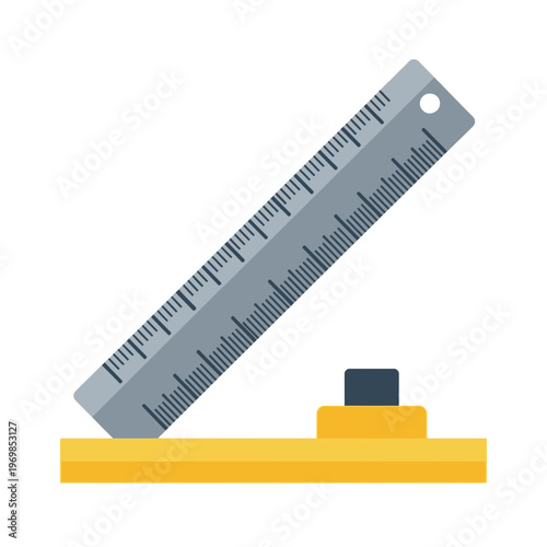Ruler on a yellow block.