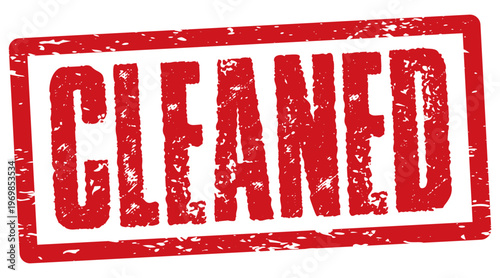 Cleaned red grunge rubber stamp