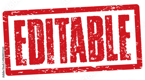 Editable red grunge rubber stamp