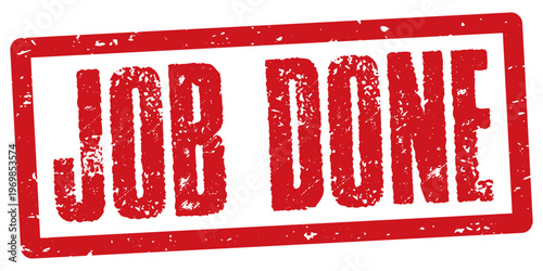 Job done red grunge rubber stamp
