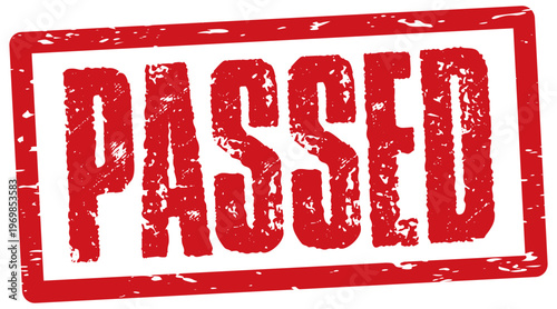Passed red grunge rubber stamp