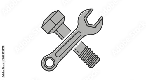 Fastener Tools: Bolt, Nut and Wrench for Mechanical Assembly