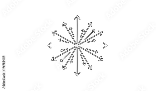 Abstract spreading symbol line icon vector illustration