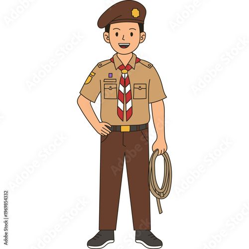Boy Scout Character Illustration