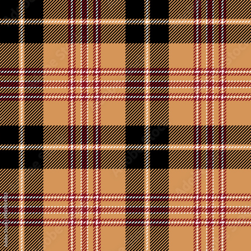 plaid tartan seamless repeat pattern. This is black white cream red checkered plaid vector illustration. For decorative,wallpaper,shirts,clothing,tablecloths,blankets,wrapping,textile,fabric,texture