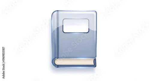 Glossy Book Icon Isolated on White Background