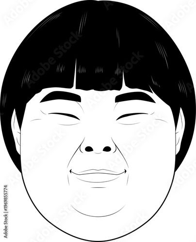 笑顔の太った男性