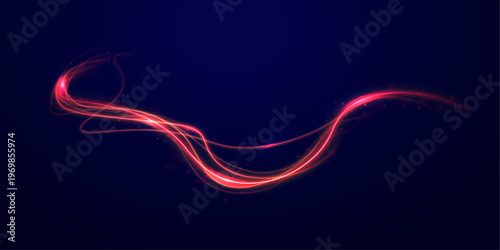 Purple and pink light waves spiral in motion. Soft glow creates smooth futuristic curves. Perfect PNG for AI and technology themed graphics.