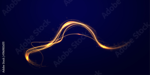 Shiny golden waves flow with glittering particles. Confetti sparkles spread in a smooth arc. Light reflections enhance depth and luxury feeling.