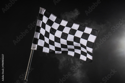 Racing flag on black backgr...