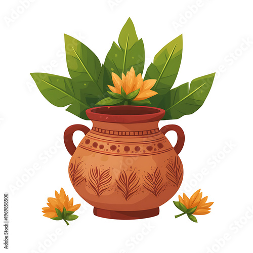 Traditional Ugadi Festival Offerings Cartoon Vector