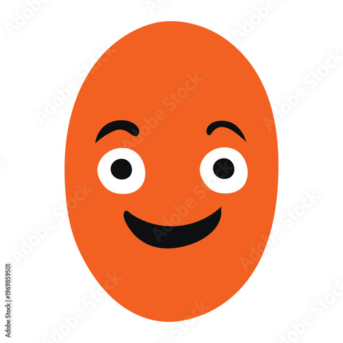 An orange smiling emoticon face
