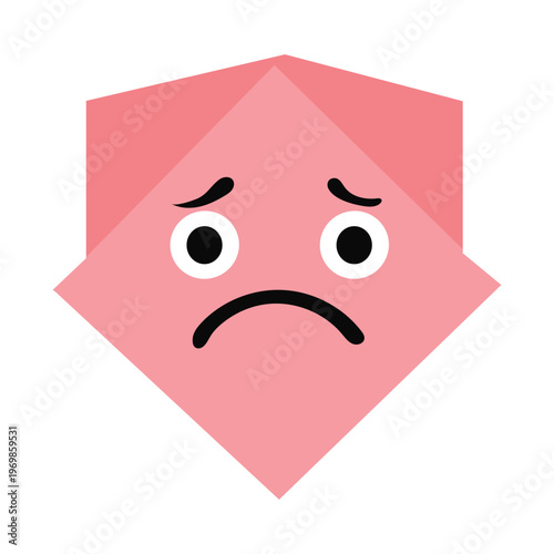A frowning pink diamond face