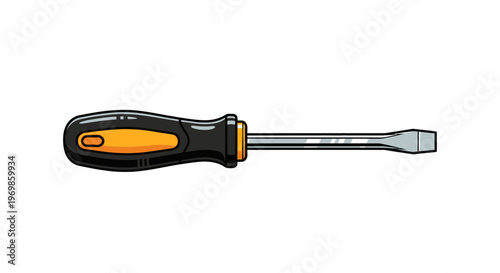 Flathead Screwdriver Tool Isolated on White Background