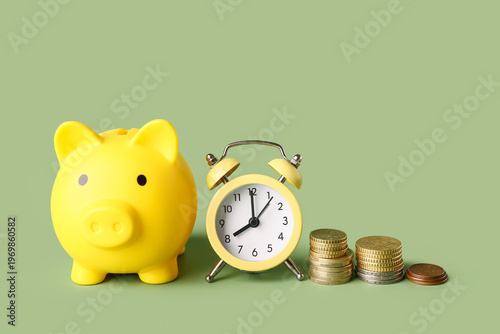 Alarm clock with money and ...