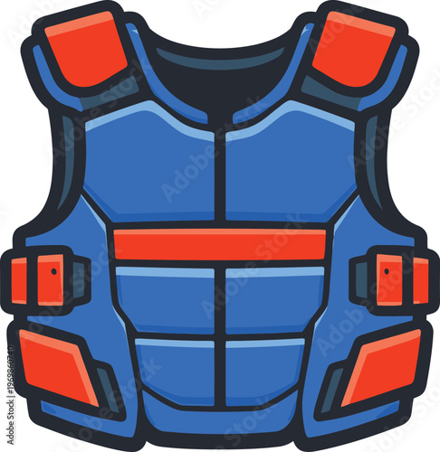 Blue tactical vest, bulletproof vest, protective gear, law enforcement equipment