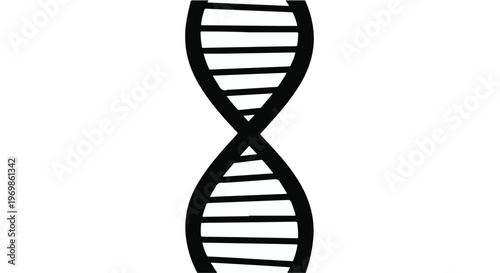 DNA double helix structure, genetic code, molecular biology, biotechnology concept, scientific illustration, black and white