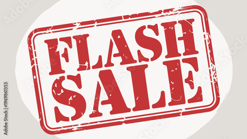 Grunge Flash Sale Promotion Vector Stamp Illustration for Online Retail, Shopping Deals, Clearance, Special Offers, Limited Time Discounts, and Marketing Campaigns