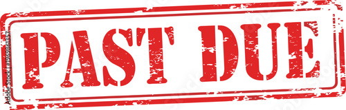 Red Rubber Stamp with "Past Due" Message: Reminder, Overdue Payments, Financial Obligations, Late Bills, Urgent Notices, Business, Banking, and Accounting Concepts