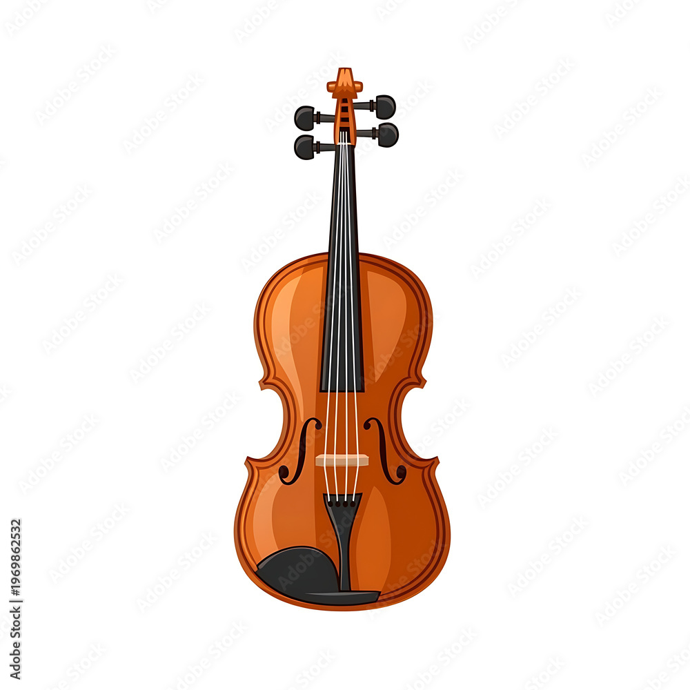 Fototapeta premium Cartoon Violin Icon Vector Illustration Design
