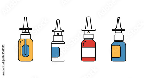 Nasal Spray Line art vector abstract minimal shapes illustration
