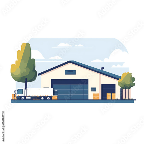 Efficient Warehouse Logistics Vector Illustration