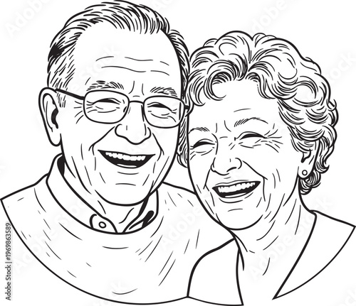 Elderly couple laughing together capturing joyful senior relationship moments