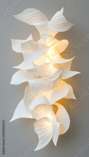 Stylish Abstract Interior Lighting Fixture with Soft Shapes in a Modern Minimalist Home Setting
