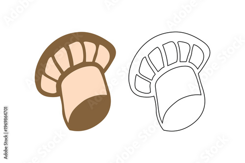 Modern mushroom vector illustration isolated on a clean white background, designed in a fresh new style. perfect for nature-themed designs, organic branding, educational materials, etc.,