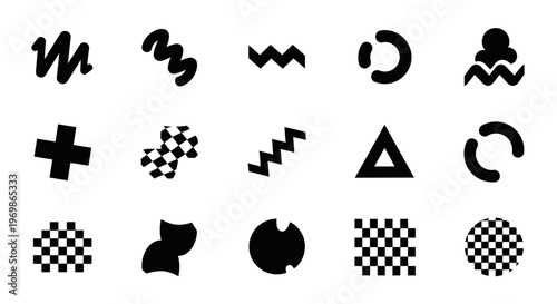 Abstract shapes set, geometric design elements