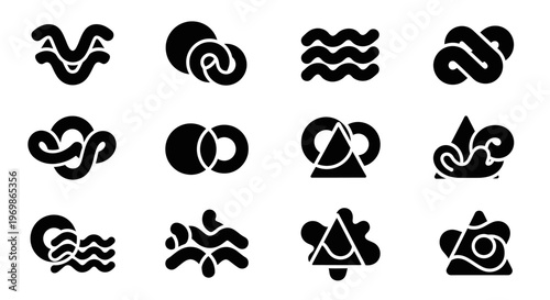 Abstract shapes set. Geometric graphic design elements.