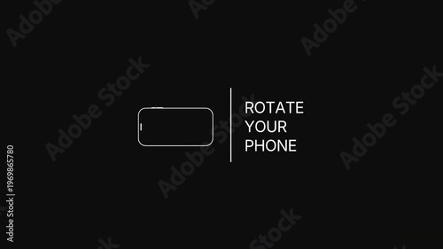 Rotate Your Phone Text With Smartphone Icon On Black Background