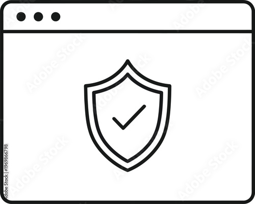 Free Download Webpage with a shield and checkmark for security - GFXLoad