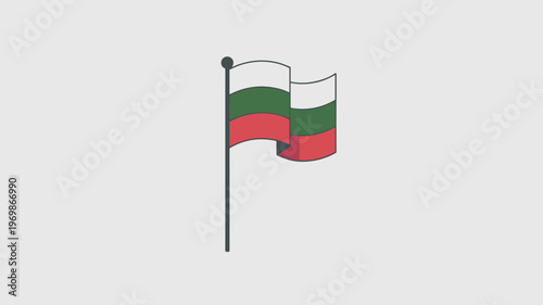 Simple waving flag on white background – Perfect for golf markers, success milestones, or signaling icons.