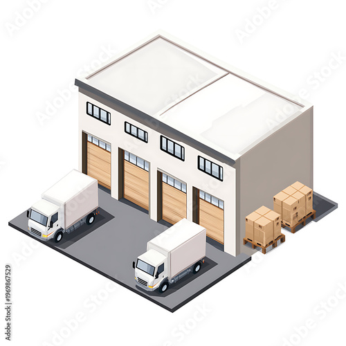 Modern Warehouse Logistics Vector Graphic