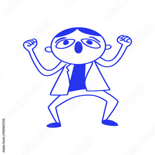 Happy Person Character Cartoon Doodle Illustration