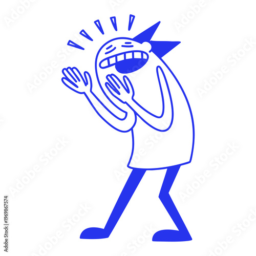 Laughing Person Cartoon Doodle Illustration