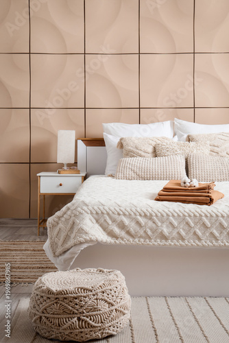 Interior of bedroom with cl...