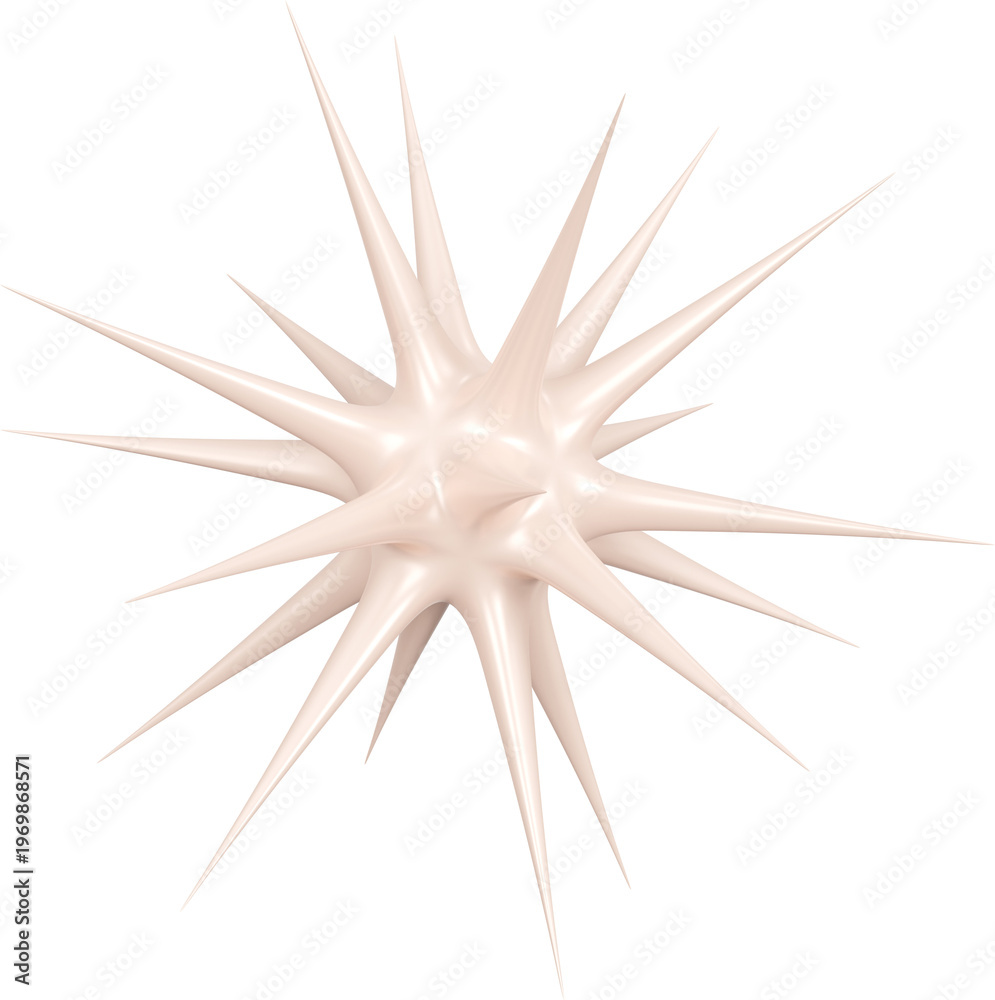 Fototapeta premium 3D Organic nature morphing shape, creative graphic abstract form isolated clipart. Render of geometric biotechnology scientific illustration