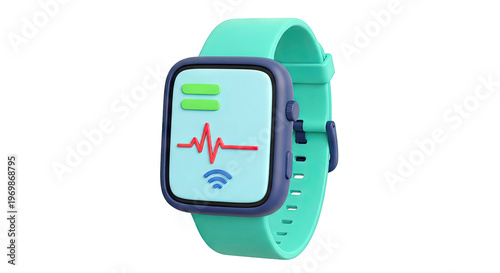 Smartwatch with EKG and Wifi icons displayed on screen