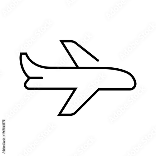 Airplane transport icon. Travel and aviation line symbol. Black and white.