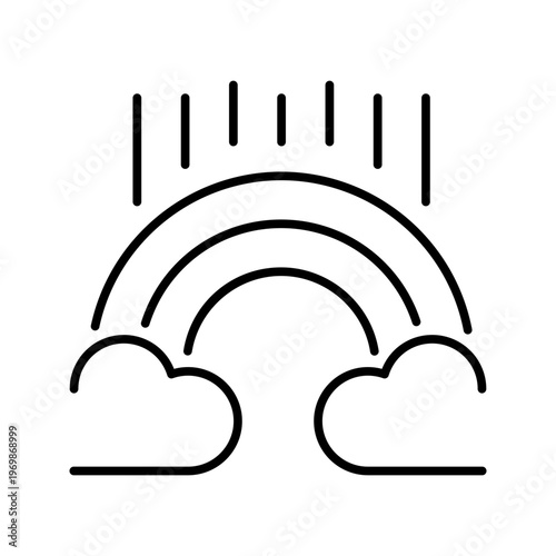 Autism pride icon. Healthcare and neurodiversity line symbol. Black and white.