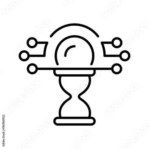 Blockchain timelock icon. Business and cryptocurrency line symbol. Black and white.