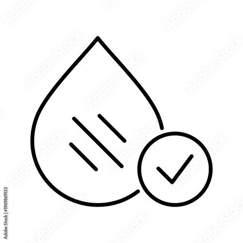 Blood type match icon. Healthcare and blood transfusion line symbol. Black and white.