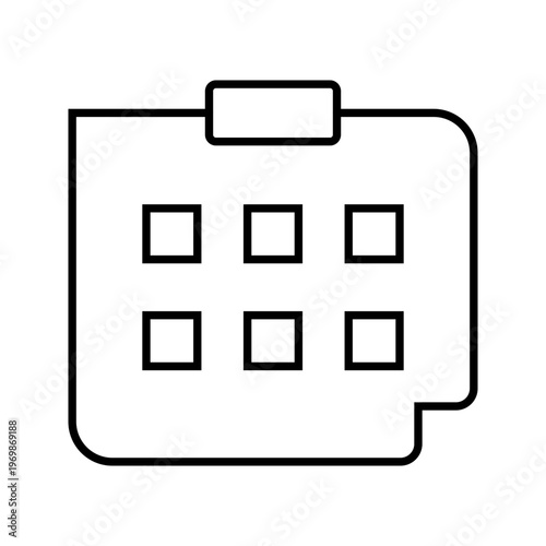 Calendar date icon. Business and scheduling line symbol. Black and white.