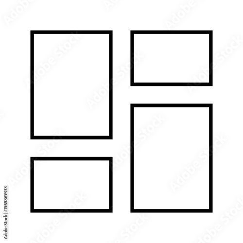 Dashboard layout icon. Design and ui design line symbol. Black and white.