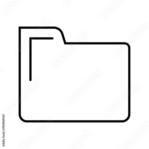 File folder icon. Business and file management line symbol. Black and white.