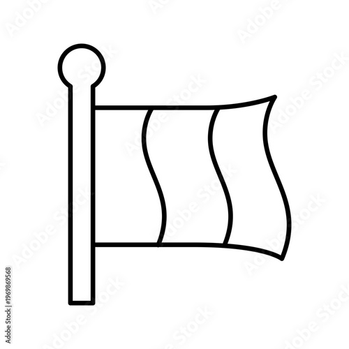 France flag icon. Culture and national flag line symbol. Black and white.