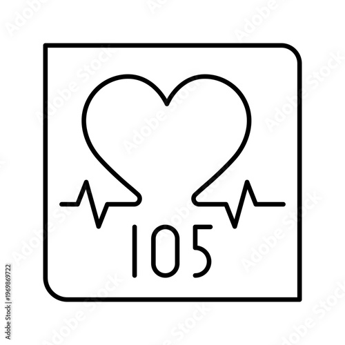Heart arrhythmia icon. Healthcare and cardiology line symbol. Black and white.